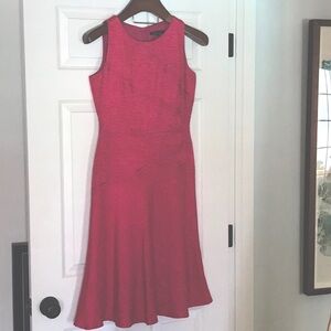 David Meister hot pink dress sleeveless wedding guest party EUC